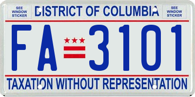 DC license plate FA3101