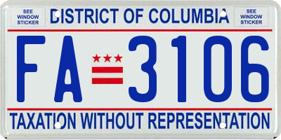 DC license plate FA3106