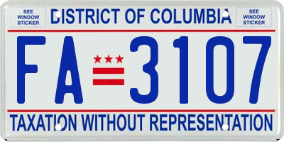 DC license plate FA3107