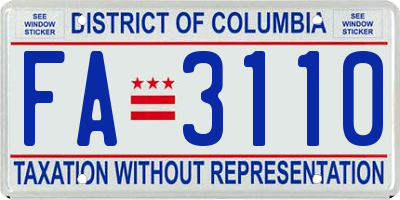 DC license plate FA3110