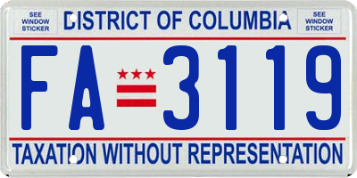 DC license plate FA3119