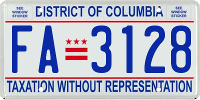 DC license plate FA3128