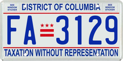 DC license plate FA3129