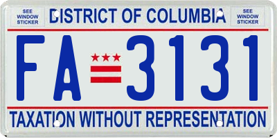 DC license plate FA3131