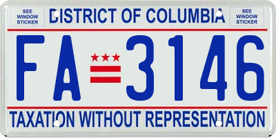 DC license plate FA3146