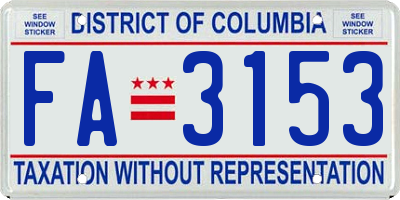 DC license plate FA3153