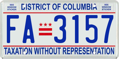 DC license plate FA3157