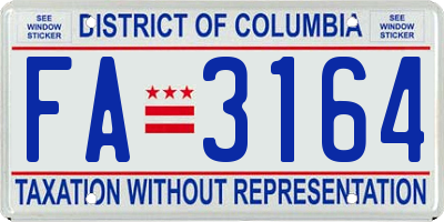 DC license plate FA3164