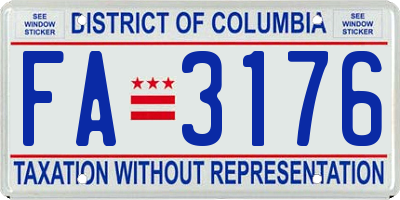 DC license plate FA3176