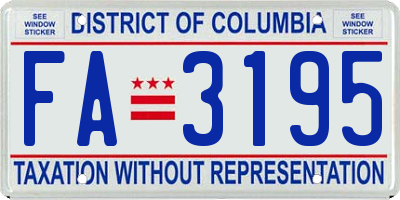 DC license plate FA3195