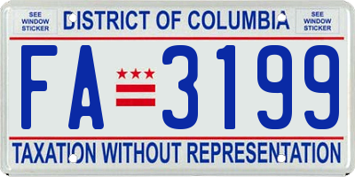 DC license plate FA3199