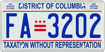 DC license plate FA3202