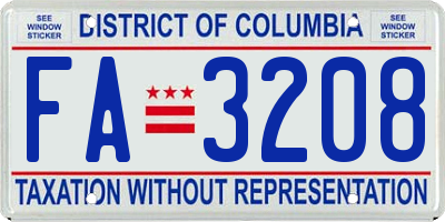 DC license plate FA3208