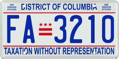 DC license plate FA3210