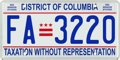 DC license plate FA3220