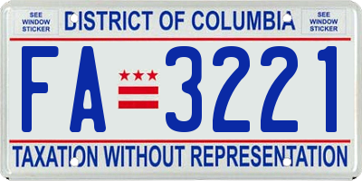 DC license plate FA3221