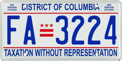 DC license plate FA3224