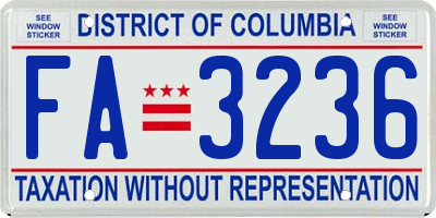 DC license plate FA3236