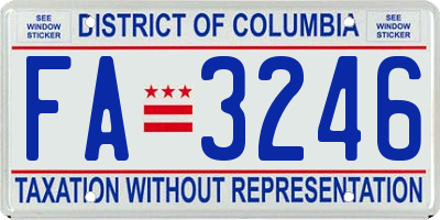 DC license plate FA3246