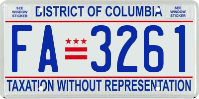 DC license plate FA3261