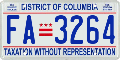 DC license plate FA3264