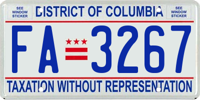 DC license plate FA3267