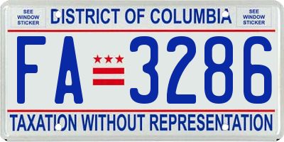 DC license plate FA3286