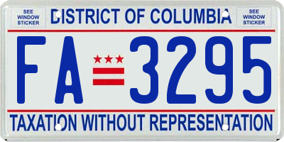 DC license plate FA3295