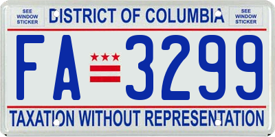 DC license plate FA3299