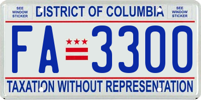 DC license plate FA3300