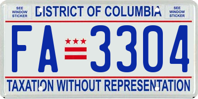 DC license plate FA3304