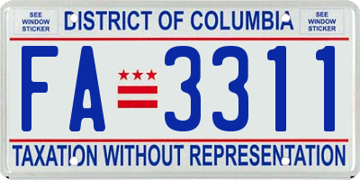 DC license plate FA3311