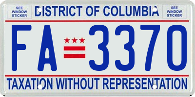 DC license plate FA3370