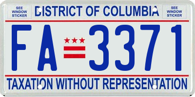 DC license plate FA3371