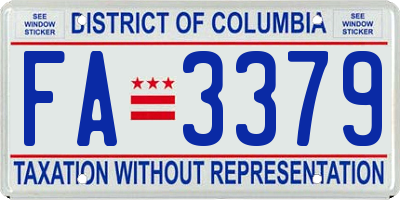 DC license plate FA3379