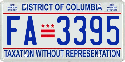 DC license plate FA3395