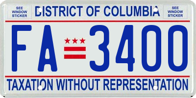 DC license plate FA3400