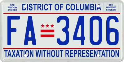 DC license plate FA3406