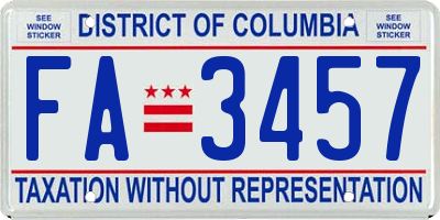 DC license plate FA3457