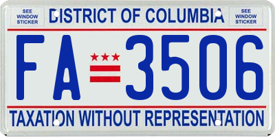 DC license plate FA3506