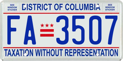 DC license plate FA3507