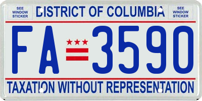 DC license plate FA3590