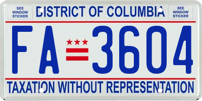 DC license plate FA3604