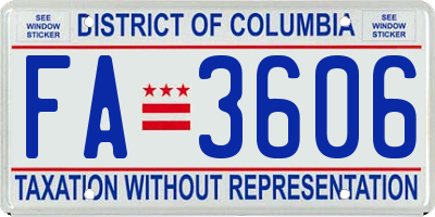 DC license plate FA3606