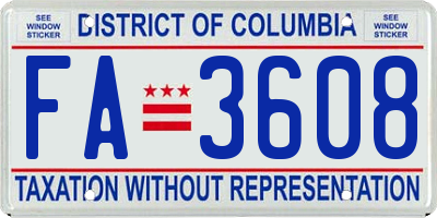 DC license plate FA3608