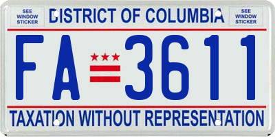 DC license plate FA3611