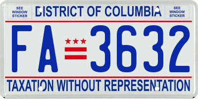 DC license plate FA3632