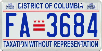 DC license plate FA3684