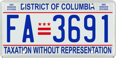 DC license plate FA3691