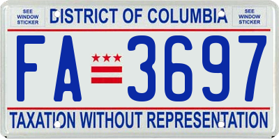 DC license plate FA3697